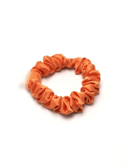 Satynowa gumka do włosów frotka scrunchie slim pomarańczowa JGM-17