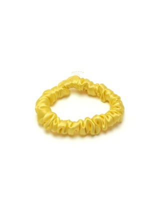 Satin hair eraser scrunchie slim yellow JGM-15