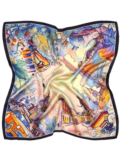Apaszka Warszawa 100% silk 68x68cm AD7-097