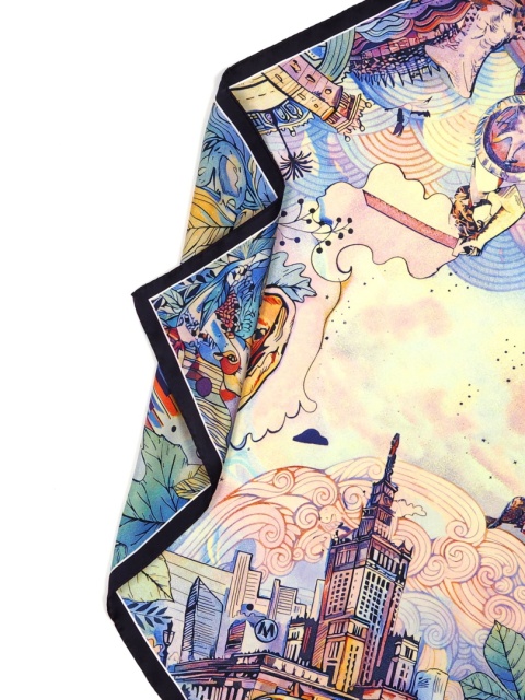 Warsaw scarf 100% silk 68x68cm AD7-097