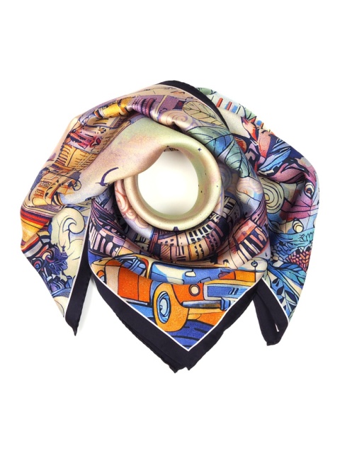 Warsaw scarf 100% silk 68x68cm AD7-097