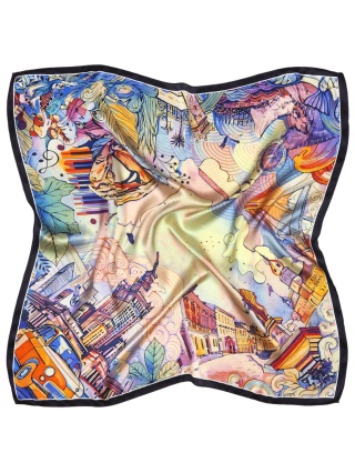 Apaszka Warszawa 100% silk 88x88cm AD-097