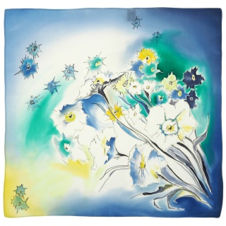 Apaszka gawroszka jedwabna ręcznie malowana 52x54cm AM5-028