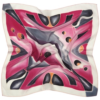 Silk garrote scarf hand painted 55x55cm AM5-036