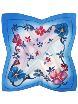 Silk garrote scarf hand painted 52x55 cm AM5-031