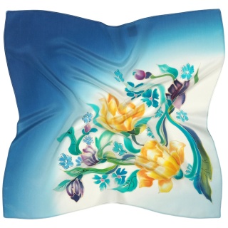 Silk garrote scarf hand painted 55x55cm AM5-034