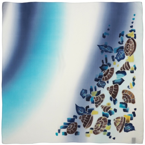 Silk scarf hand painted 70x70cm AM7-014