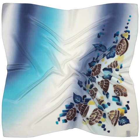 Silk scarf hand painted 70x70cm AM7-014