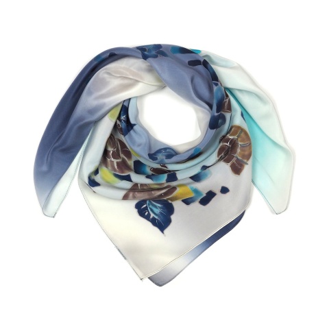 Silk scarf hand painted 70x70cm AM7-014