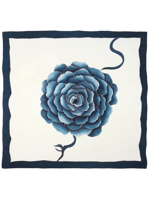 Apaszka jedwabna, ręcznie malowana, Błękitna róża 90x90cm AM-630