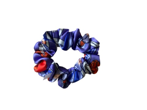 Gruba gumka do koka scrunchie Fioletowa łąka