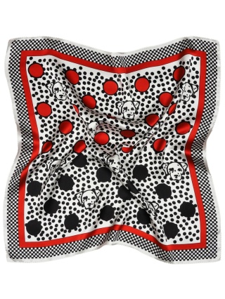 Silk women's scarf dogs - Dalmatian 68x68cm