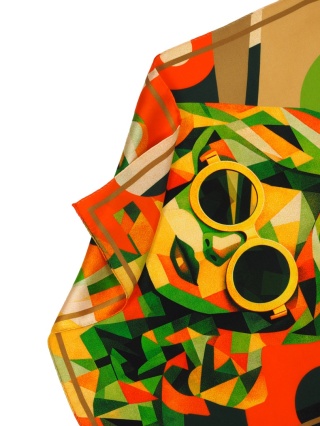 Jedwabna apaszka pop-art 53x53cm AD5-012