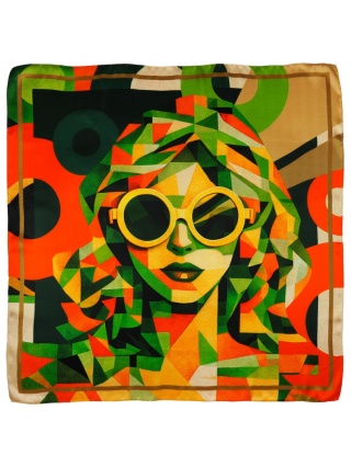 Jedwabna apaszka pop-art 88x88cm AD-012