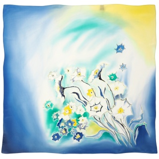 Ręcznie malowana apaszka jedwabna 90x90 cm AM-003