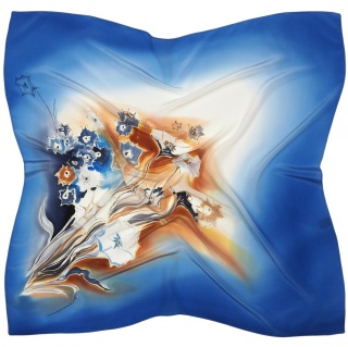 Ręcznie malowana apaszka jedwabna 90x90 cm AM-005