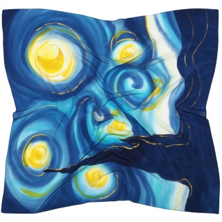 Ręcznie malowana apaszka jedwabna 90x90 cm AM-016