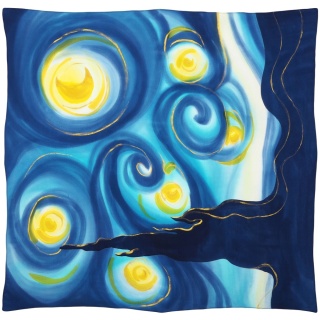 Ręcznie malowana apaszka jedwabna 90x90 cm AM-016