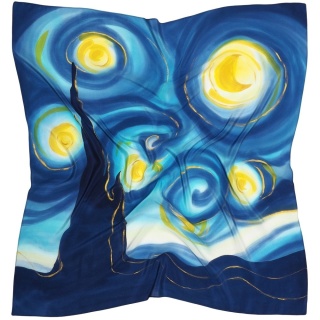 Ręcznie malowana apaszka jedwabna 90x90 cm AM-016