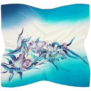 Ręcznie malowana apaszka jedwabna 90x90 cm AM-017