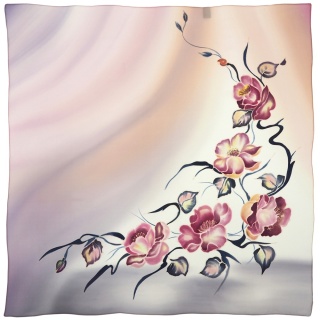 Ręcznie malowana apaszka jedwabna 90x90 cm AM-018