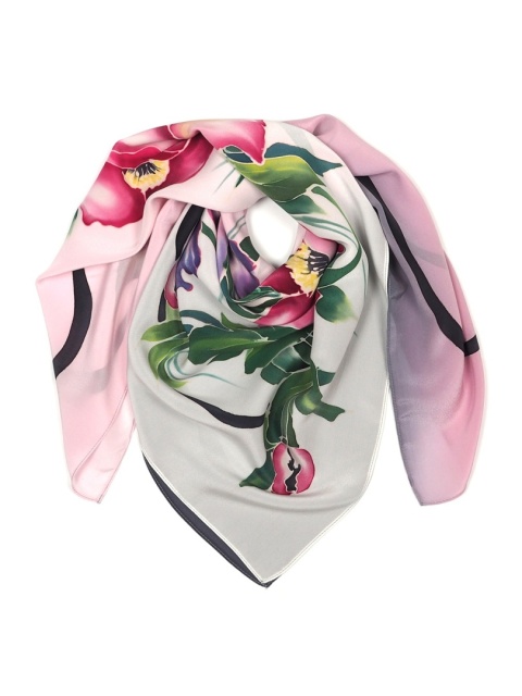 Hand-painted silk scarf 90x90 cm AM-020