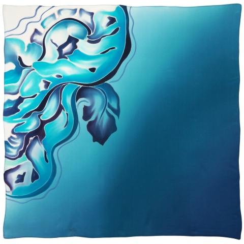 Hand-painted silk scarf 90x90 cm AM-019