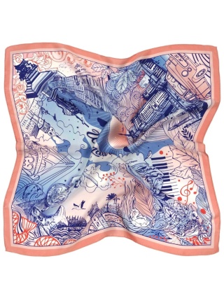 Warsaw scarf 100% silk 68x68cm AD7-098