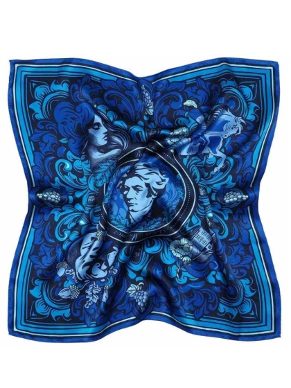 Silk scarf Adam Mickiewicz 68x68cm AD7-492