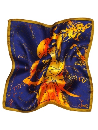 Scorpio Zodiac Silk Pocket Square, 30x30cm