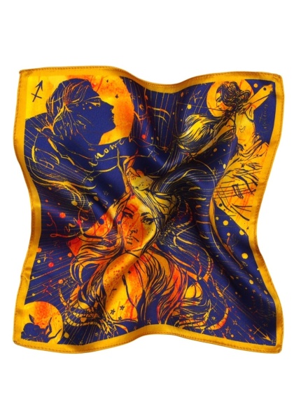 Jedwabna Poszetka Zodiak Strzelec, 30x30cm