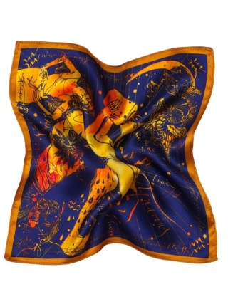 Jedwabna Poszetka Zodiak Wodnik, 30x30cm