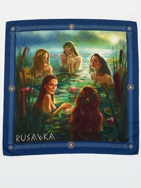 Jedwabna apaszka Rusałka 68x68cm AD7-074 OUT