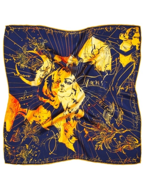 Jedwabna apaszka zodiak Byk Anna Halarewicz 68x68cm AZ-02