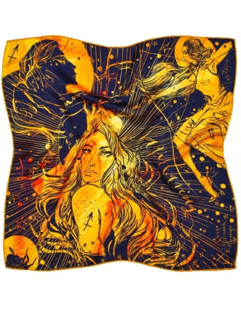 Jedwabna apaszka zodiak Strzelec Anna Halarewicz 68x68cm AZ-09