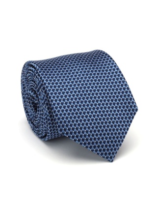 Blue Jacquard Silk Tie with Micro Pattern – KR-649
