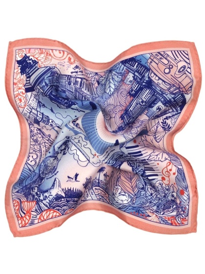Poszetka Warszawa 100% silk 30x30 cm PJ-098
