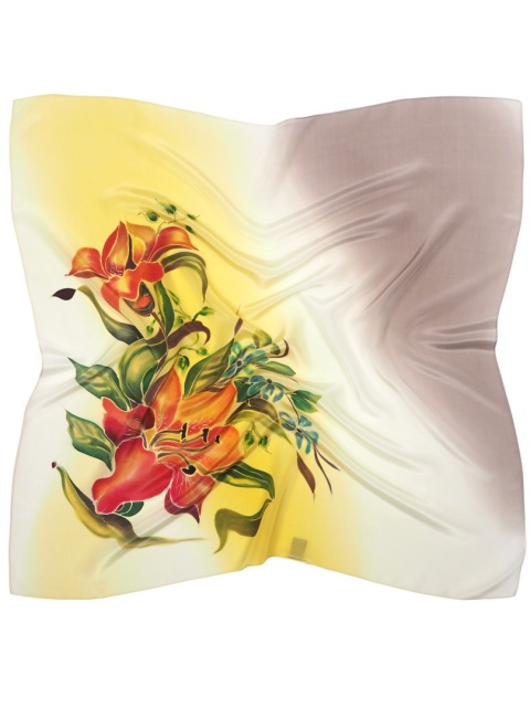 Ręcznie malowana apaszka jedwabna 90x90 cm AM-105