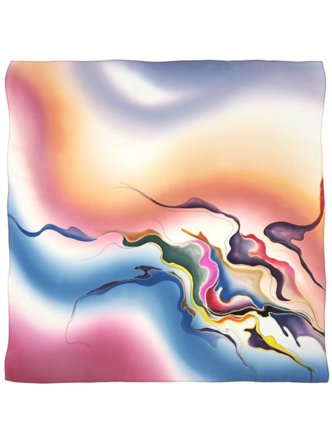 Ręcznie malowana apaszka jedwabna 90x90cm AM-089