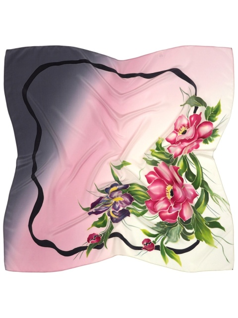 Ręcznie malowana apaszka jedwabna 90x90cm AM-091