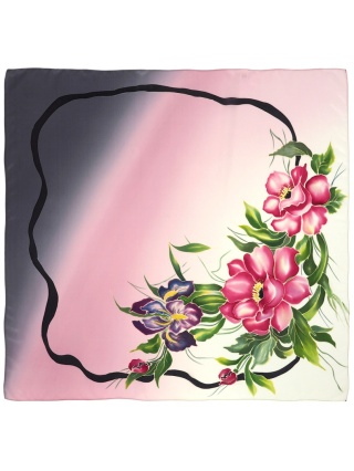 Ręcznie malowana apaszka jedwabna 90x90cm AM-091