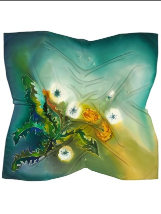 Ręcznie malowana apaszka jedwabna 90x90cm AM-092