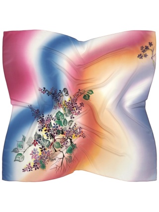 Ręcznie malowana apaszka jedwabna 90x90cm AM-093