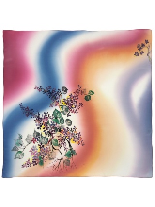 Ręcznie malowana apaszka jedwabna 90x90cm AM-093