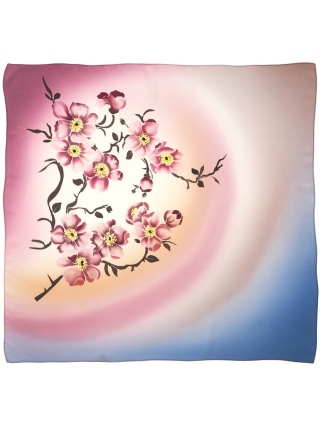 Ręcznie malowana apaszka jedwabna 90x90cm AM-094
