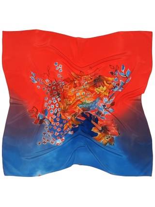 Ręcznie malowana apaszka jedwabna 90x 90cm AM-031
