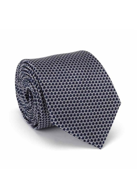 Jedwabny krawat żakardowy w mikrowzór szary KR-652