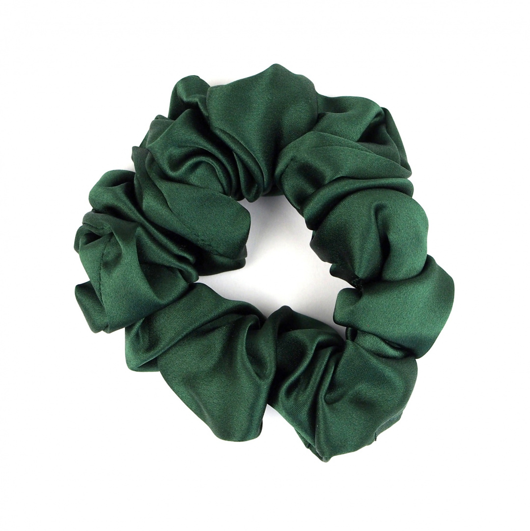 JG-004 Scrunchie jedwabna gumka do wosw zielona