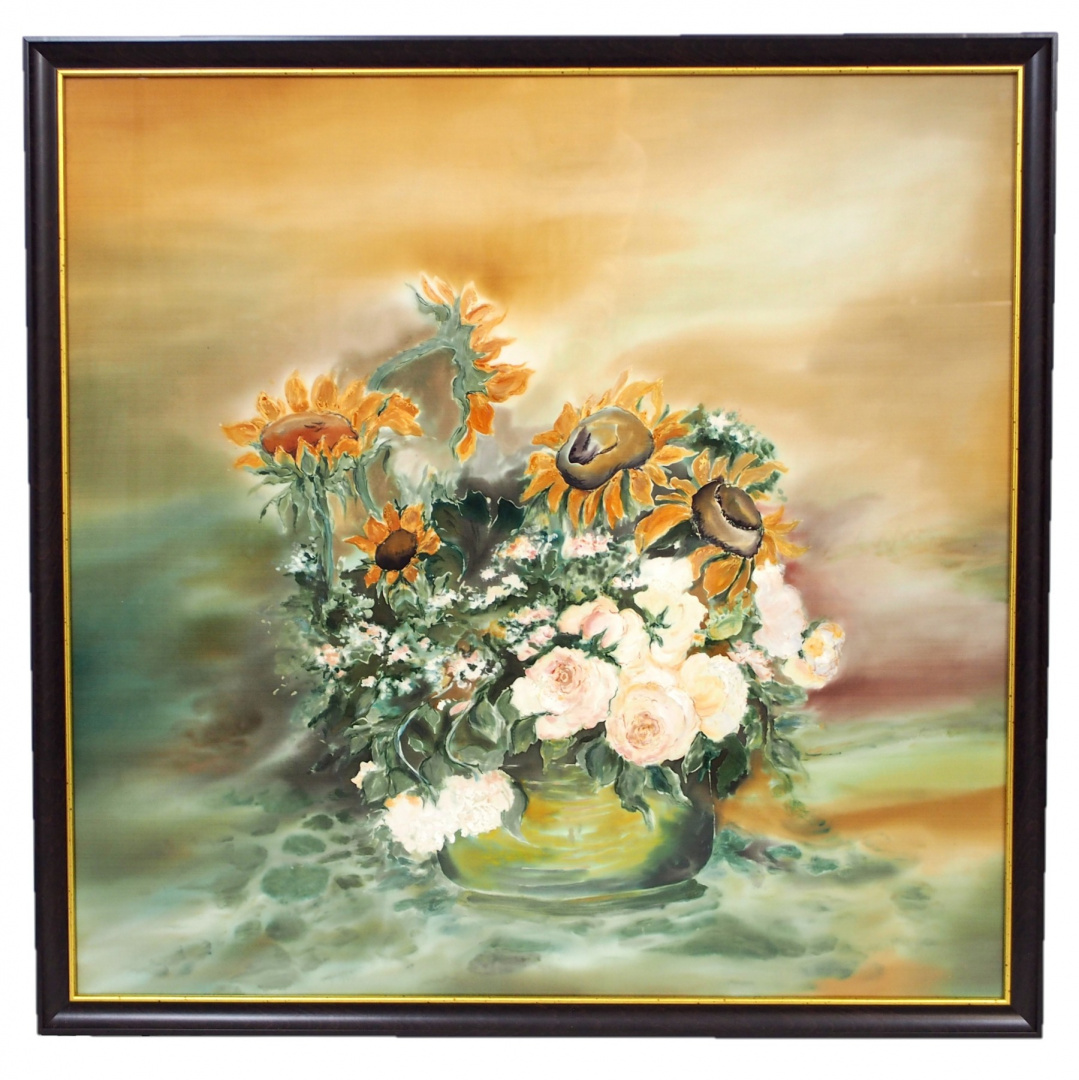 Rcznie Malowany Obraz na Jedwabiu, 96x96 cm