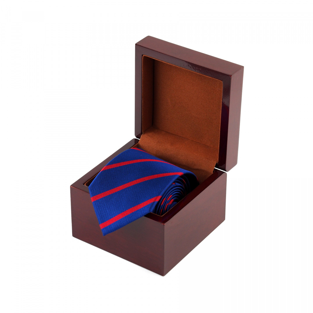 KRD-534 Krawat jedwabny w drewnianym pudeku